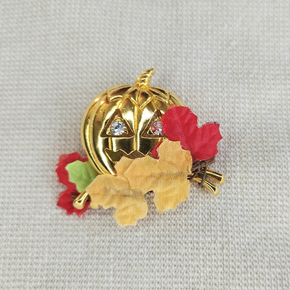 Vintage Jack-o-lantern Fall Brooch Pin